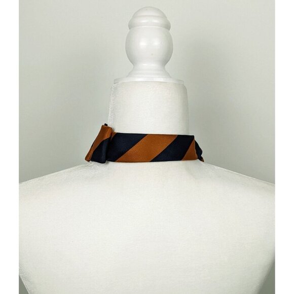 Ogsplosh Ascot Scarf Made From A Repurposed Necktie Navy & Orange Stripes NEW - Picture 6 of 7